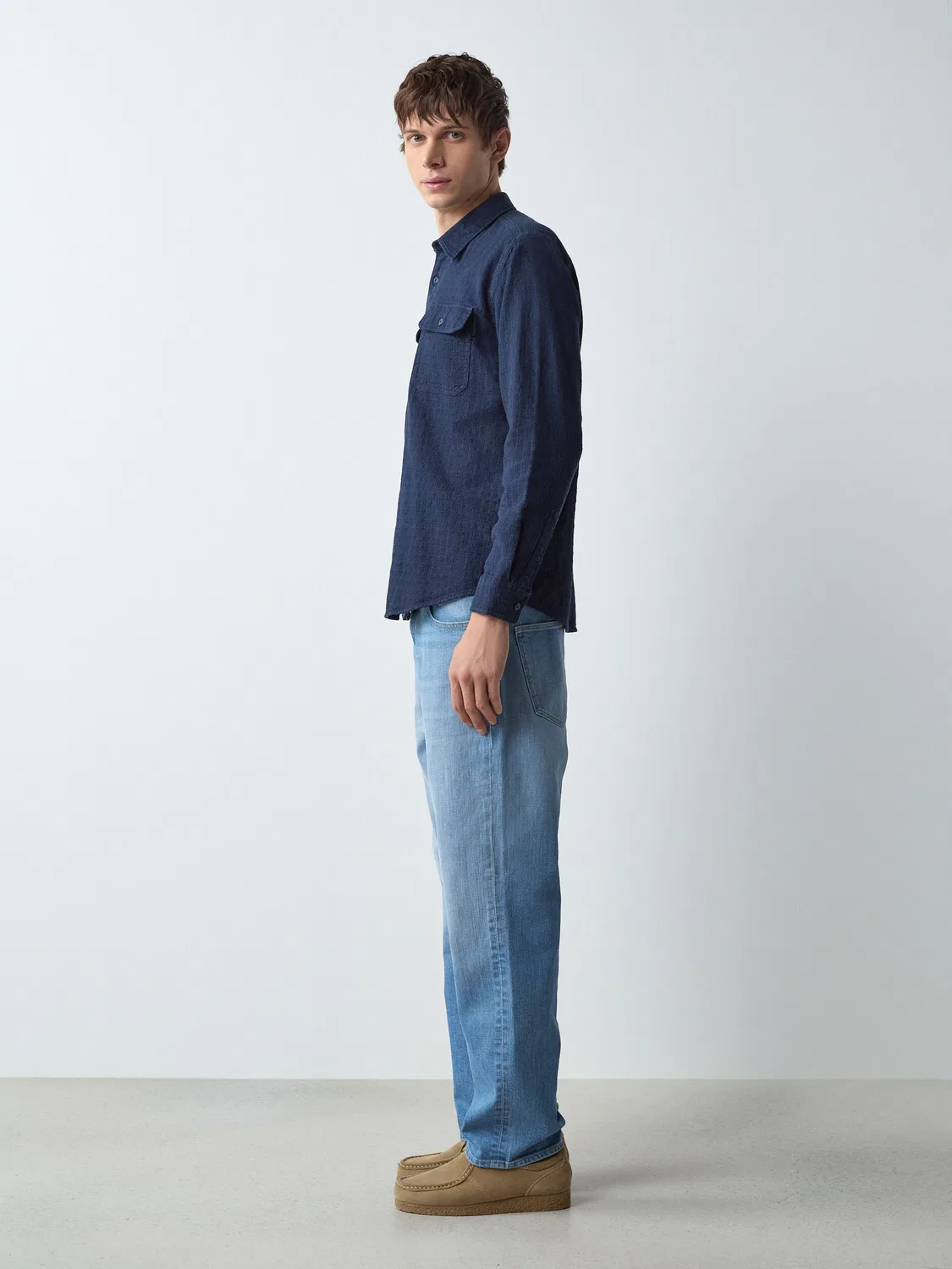 Джинсы Slim Fit Crosshatch Next, Light Blue Crosshatch — фото 3