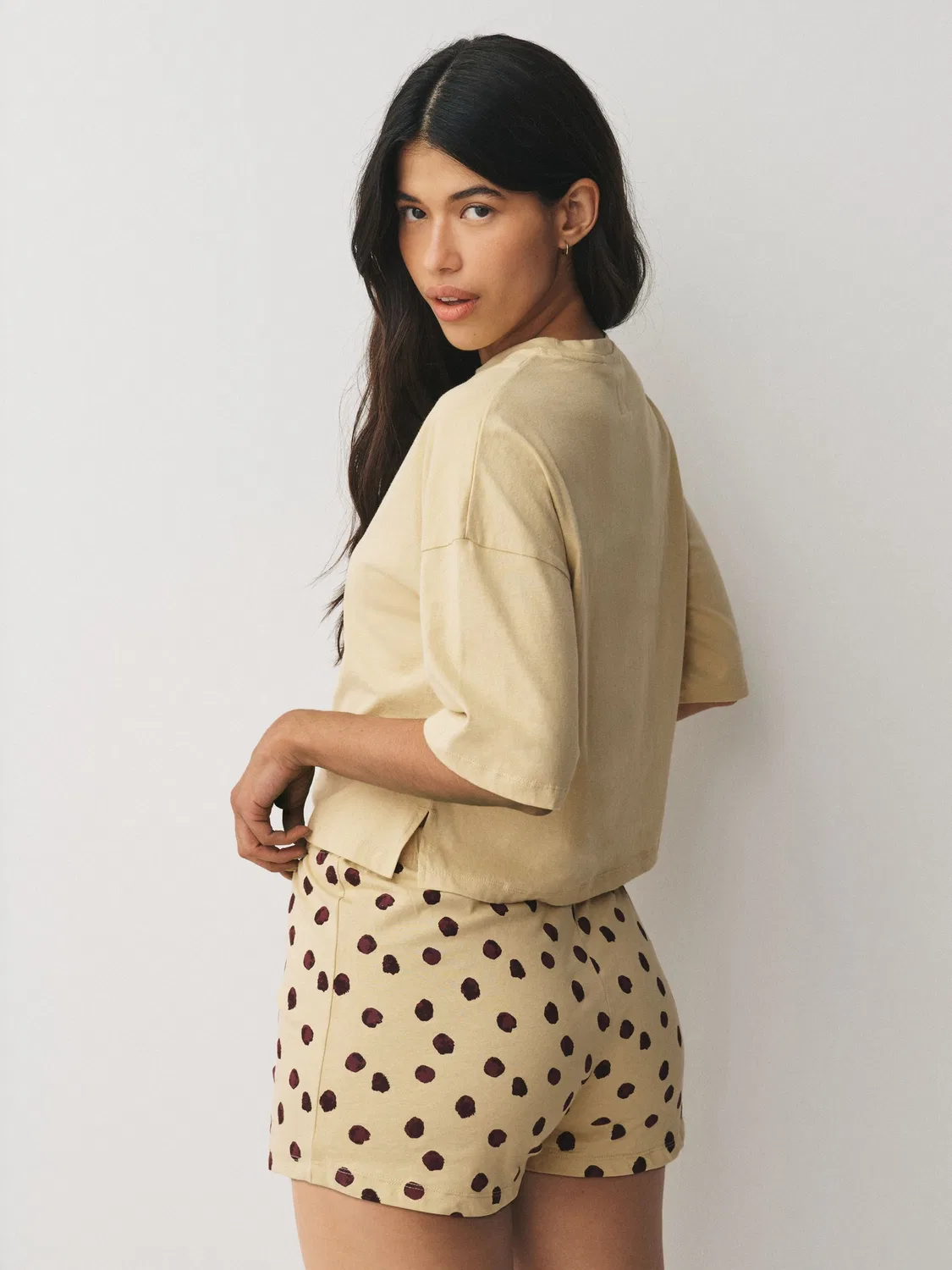 Пижама Next Navy/Yellow Spot Short Set, 2 шт., темно-синий/желтый в горошек — фото 4