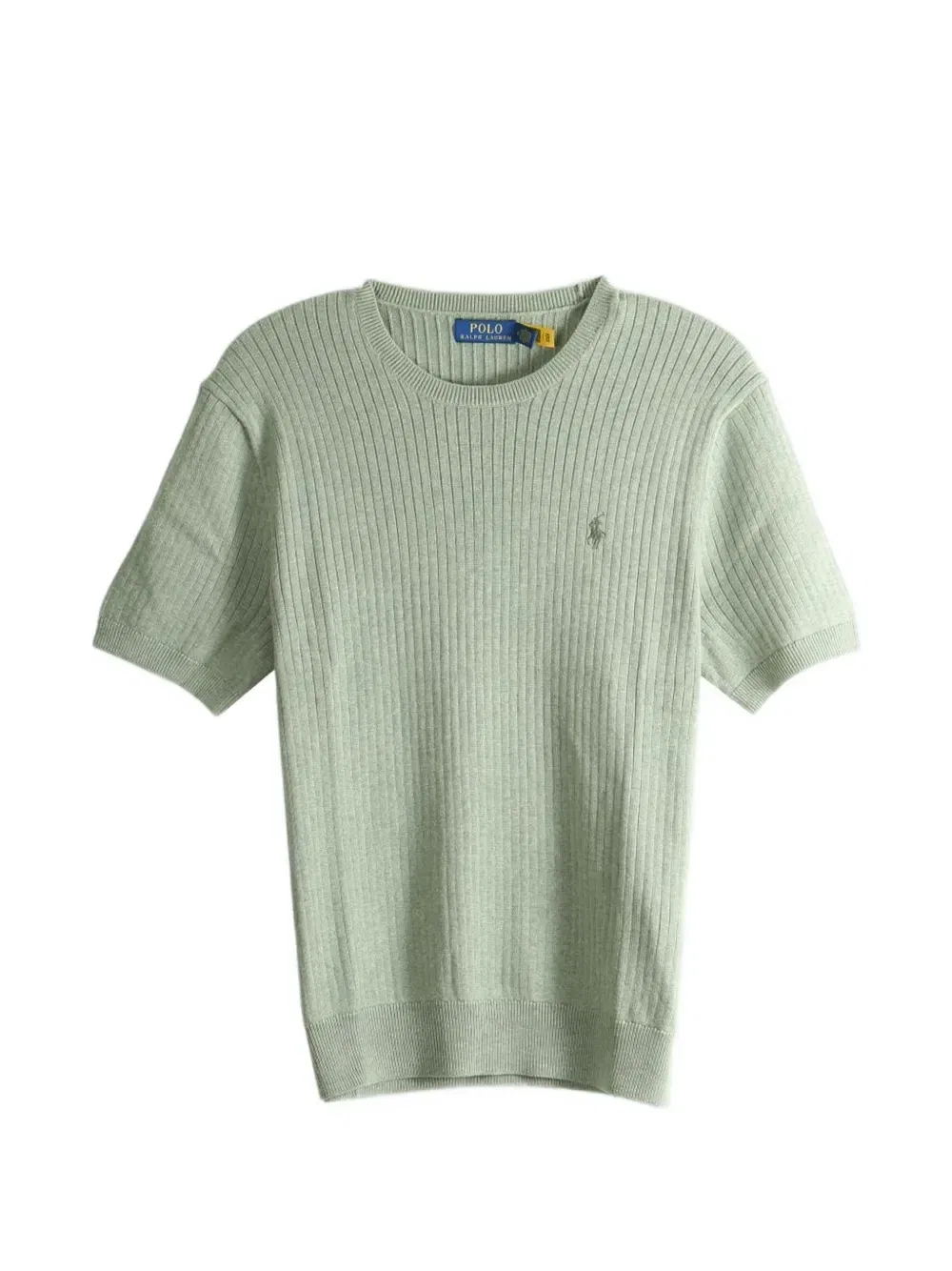 Вязаный свитер с короткими рукавами и фактурой в рубчик Polo Ralph Lauren, зеленый