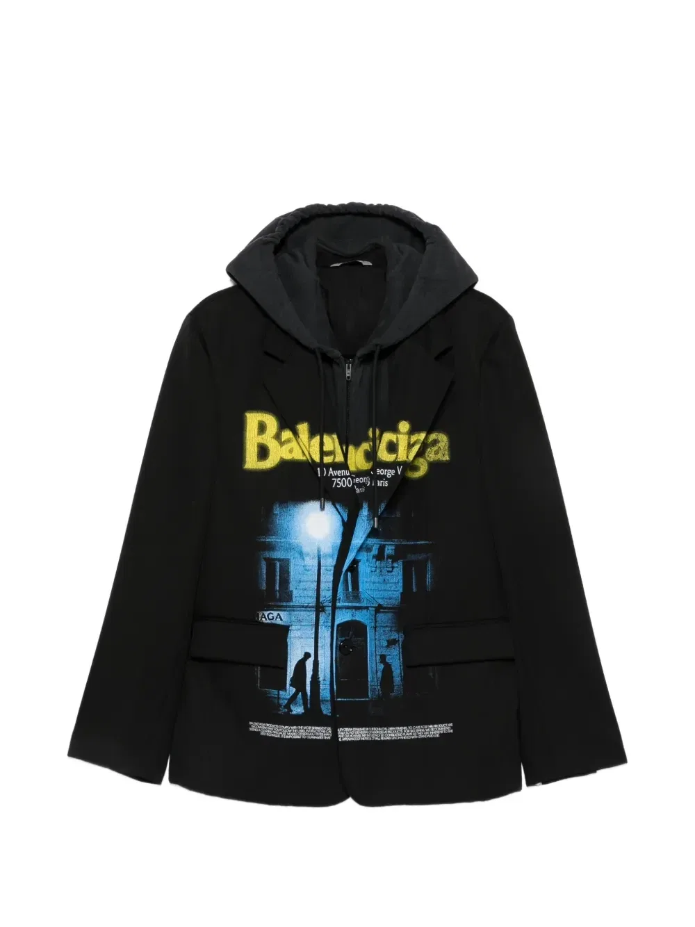 Многослойный пиджак с графичным принтом Balenciaga, серый