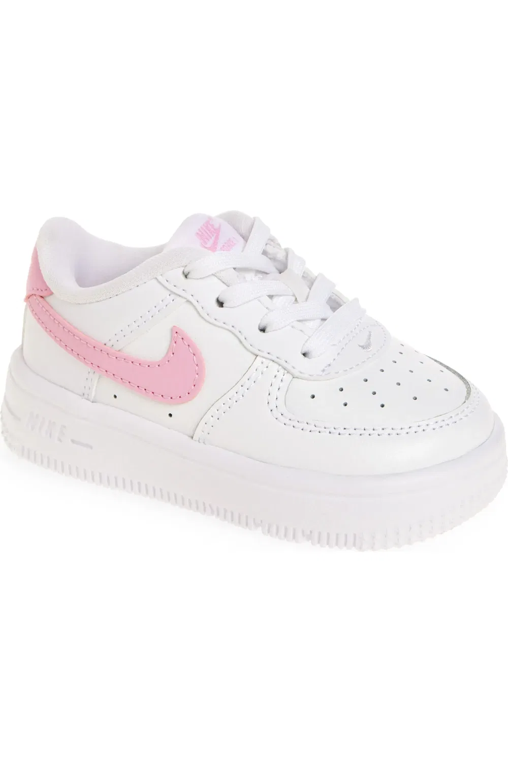 Детские кроссовки баскетбольные Air Force 1 Nike, White/Pink Rise/White