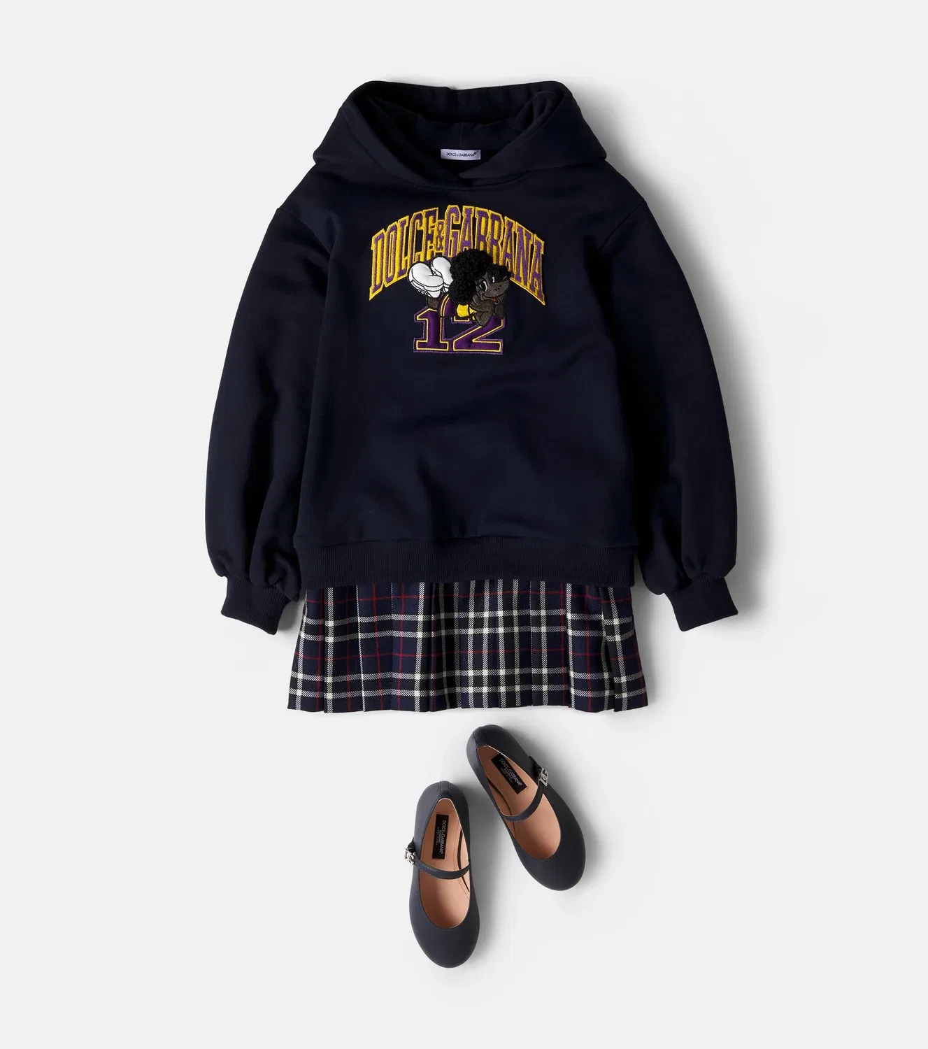 Платье-свитшот с капюшоном Dolce&Gabbana Kids, синий — фото 2
