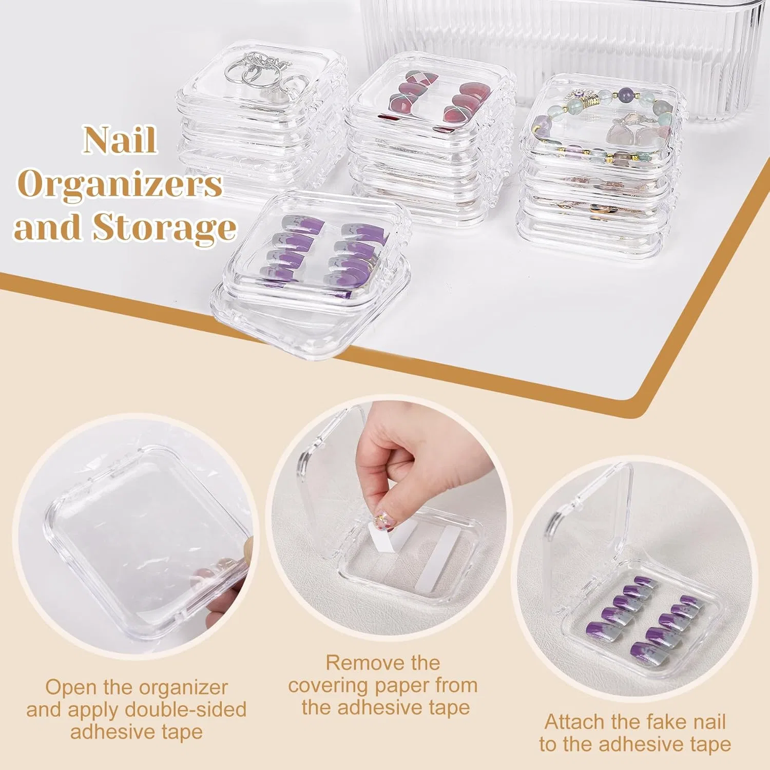 Набор INMORVEN для хранения накладных ногтей (14 коробок) Inmorven, Pack Of 14 Single Layer — фото 3
