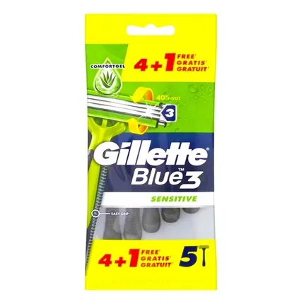 Бритвенный станок одноразовый Gillette Blue III Sensitive, 5 шт.