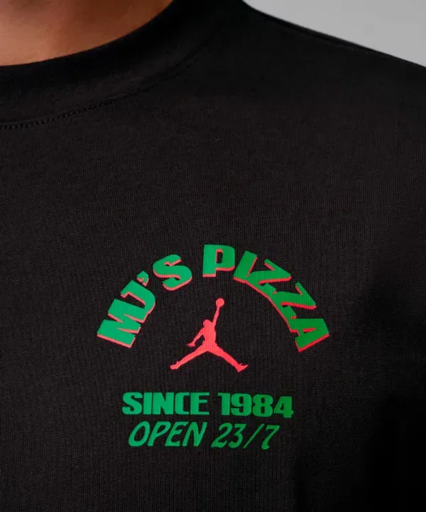 Футболка с графическим принтом, Jordan, Nike, черный с инфракрасным — фото 4