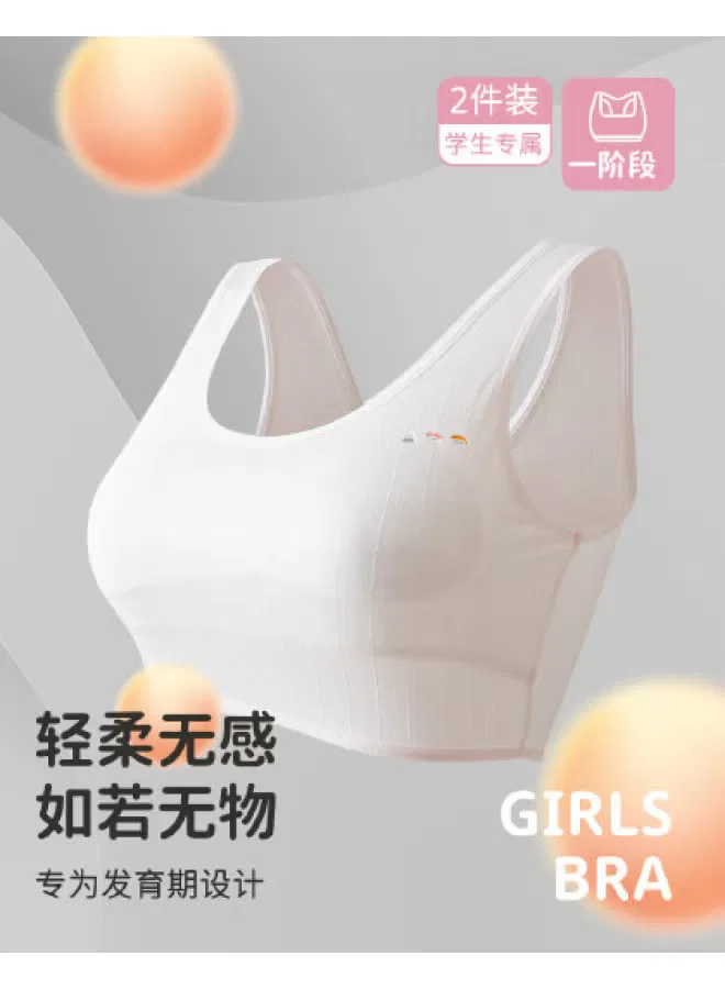 Комплект бесшовных мягких камисолей без бретелей Fenton, белый и розовый