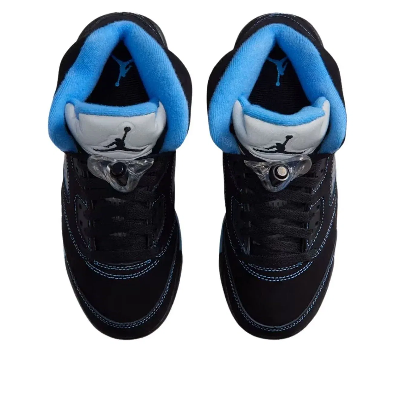 Детские кроссовки с кожаным верхом Air Jordan 5 Retro Black Carolina, черный — фото 3