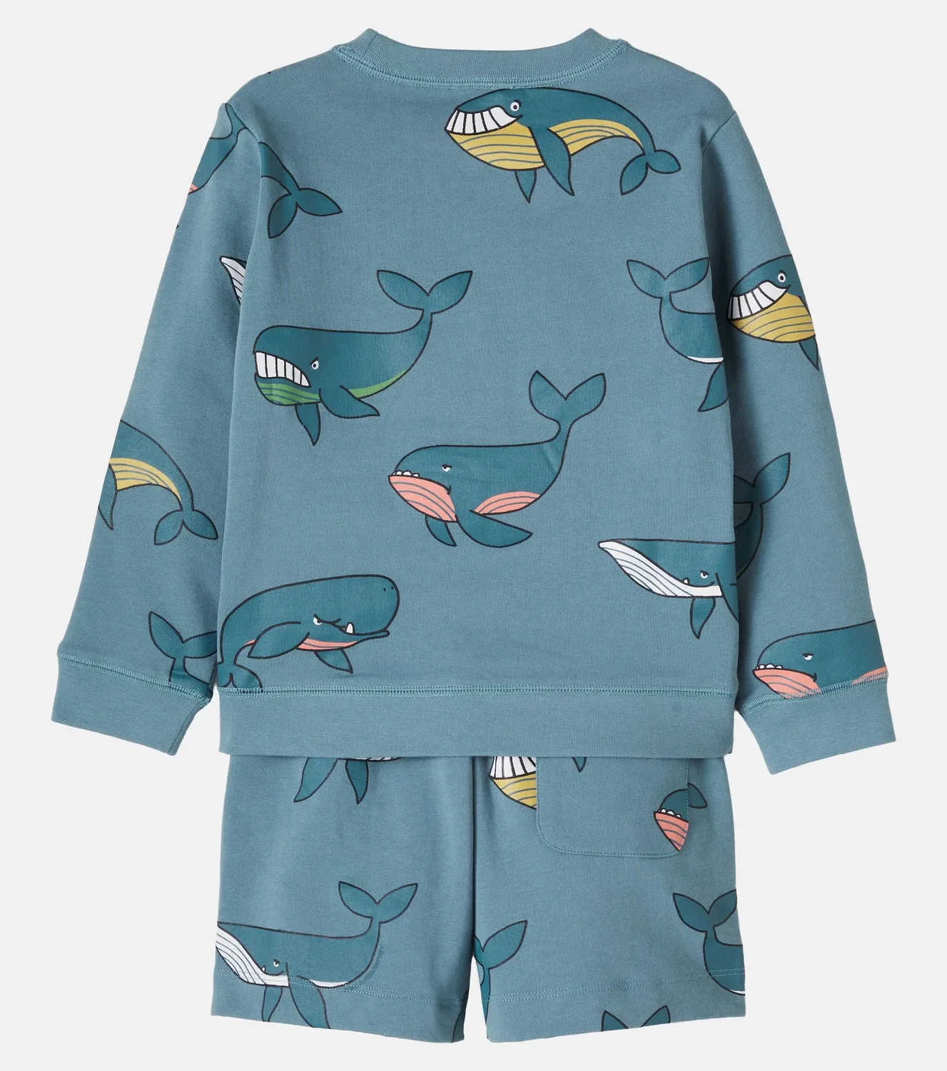 Комплект из свитшота и шорт хлопковый с принтом Stella Mccartney Kids, синий — фото 3