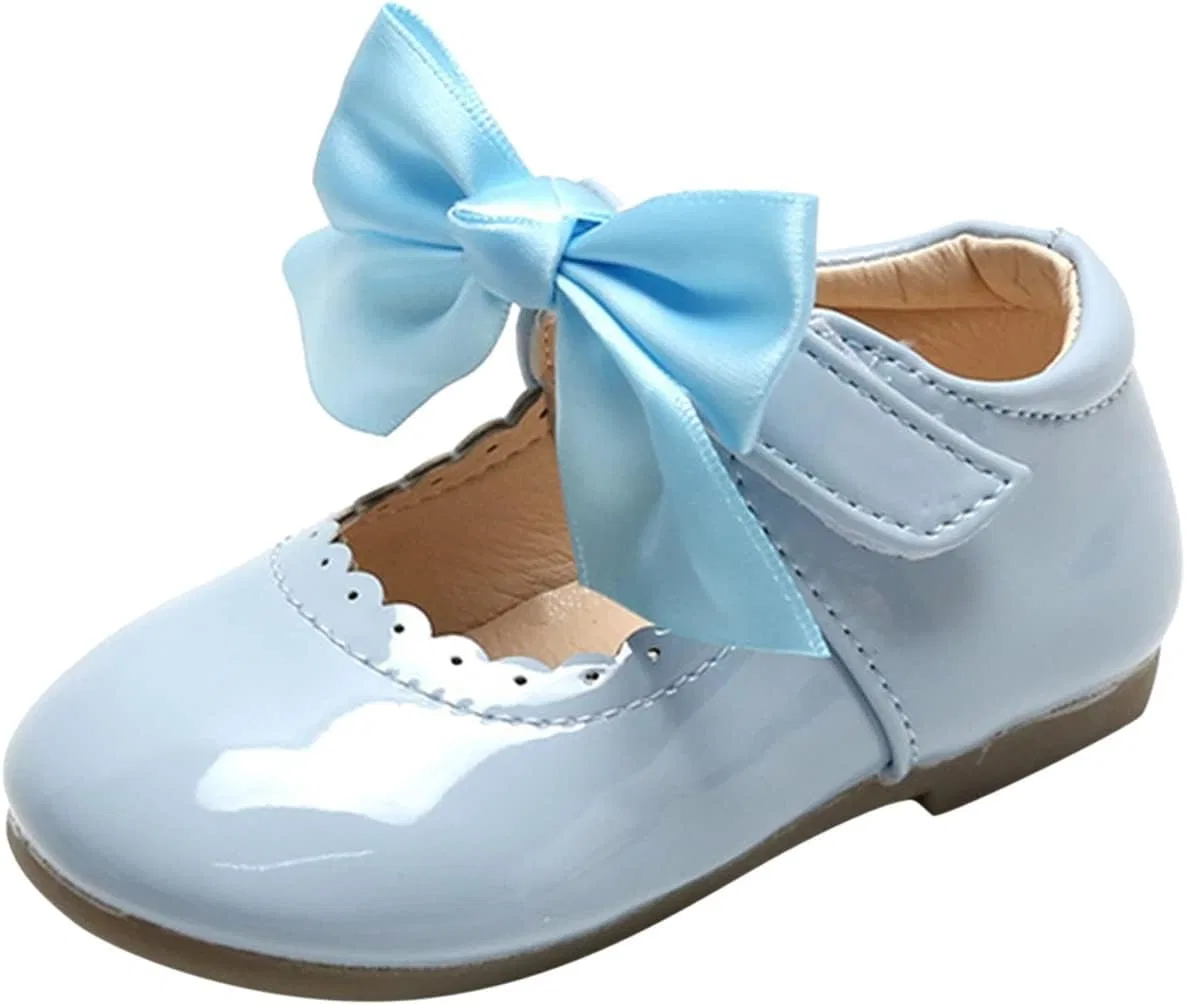 Детские туфли Мэри Джейн для девочек с цветочным принтом, Light Blue
