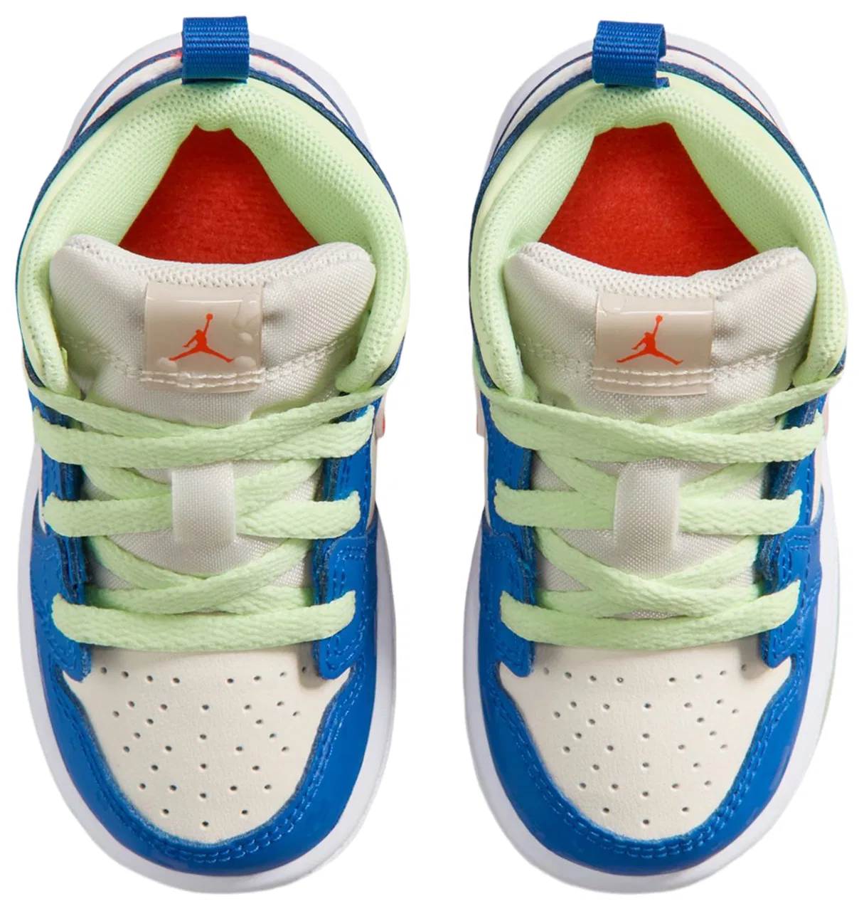Кроссовки для мальчиков Jordan AJ 1 Mid SE, цвет Volt/Blue/Tan — фото 4