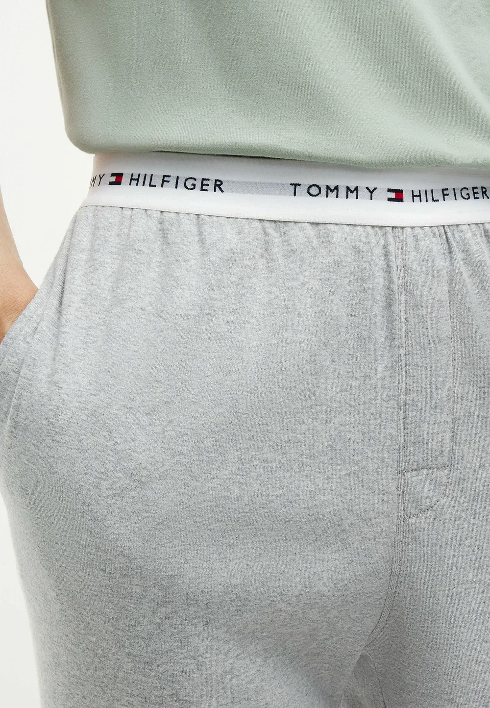 Пижамные штаны с отворотами и повторяющимся логотипом Signature - пижамные штаны Tommy Hilfiger, Light Grey Heather — фото 4