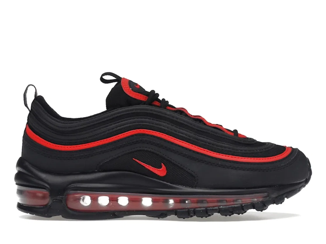 Детские кроссовки Lifestyle с контрастными акцентами Nike Air Max 97, Black/Black-Chile Red