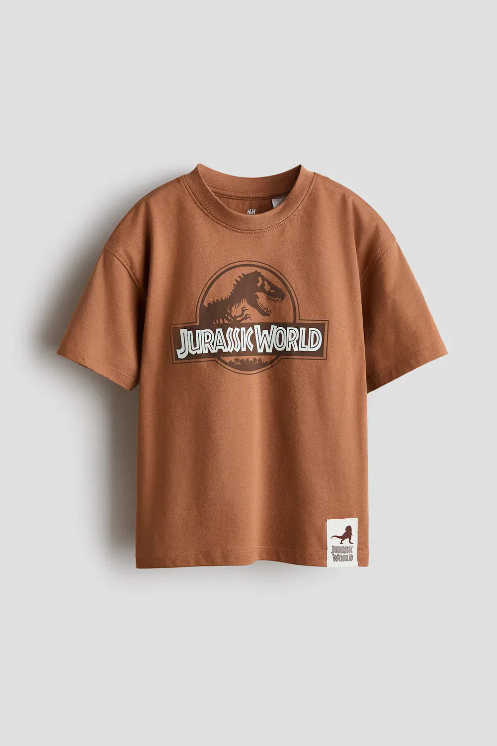 Футболка оверсайз с принтом H&M, Dunkelbeige/Jurassic World