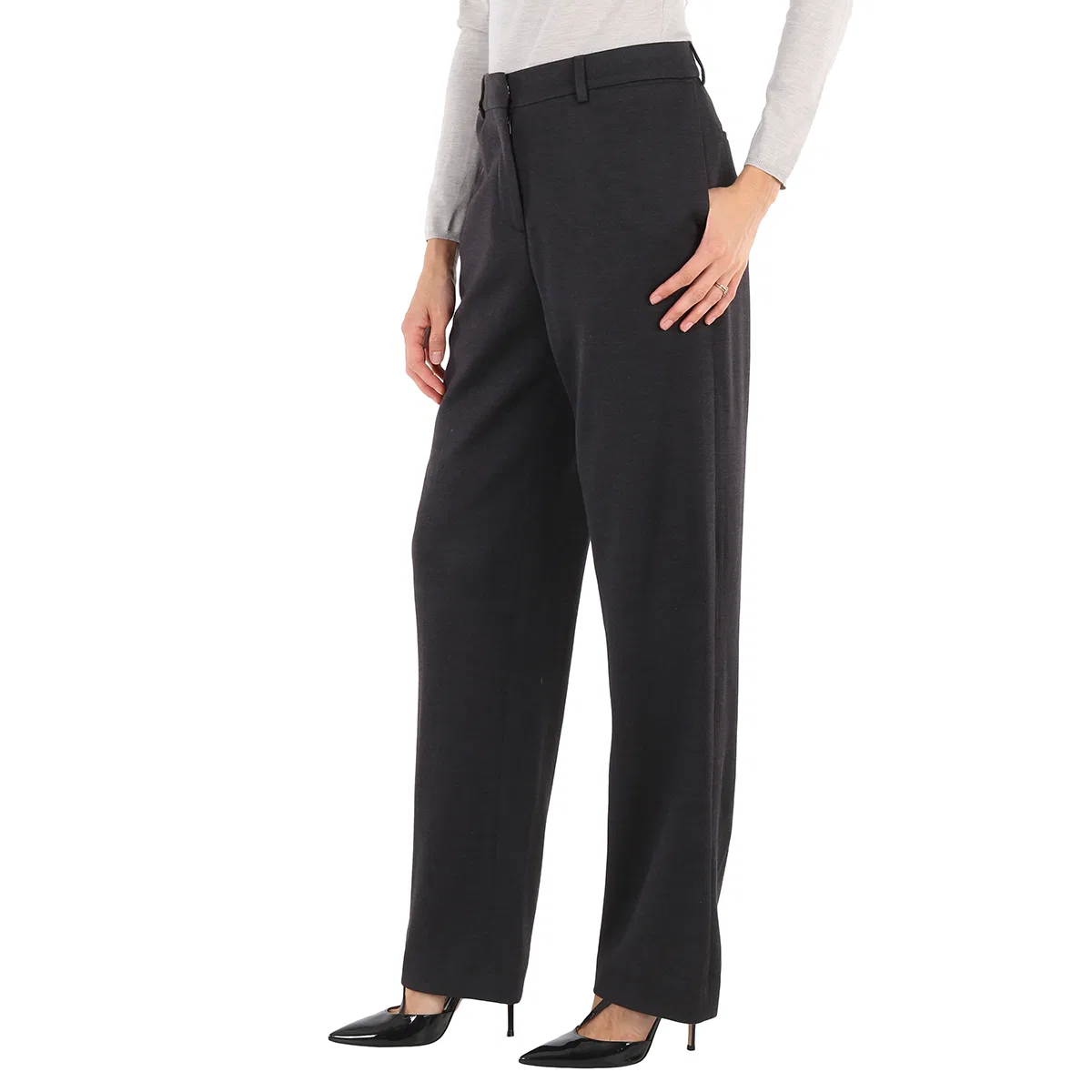 Брюки прямого кроя из кашемира Ladies Charcoal Grey Straight Cashmere Trousers Burberry, Charcoal Grey — фото 3