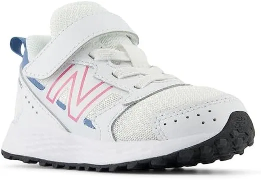 Детские кроссовки для бега с бунге-шнуровкой Fresh Foam 650 V1 New Balance, White/Real Pink/Heron Blue — фото 4