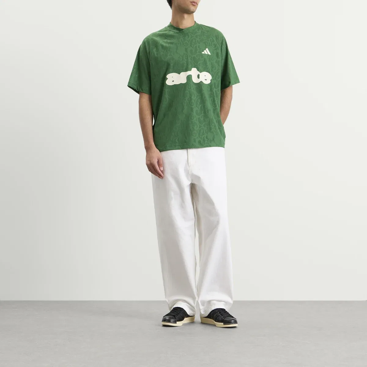 Футболка с длинным рукавом X Arte Engineered Lace Jersey Adidas, Amazon Green & Off White — фото 4