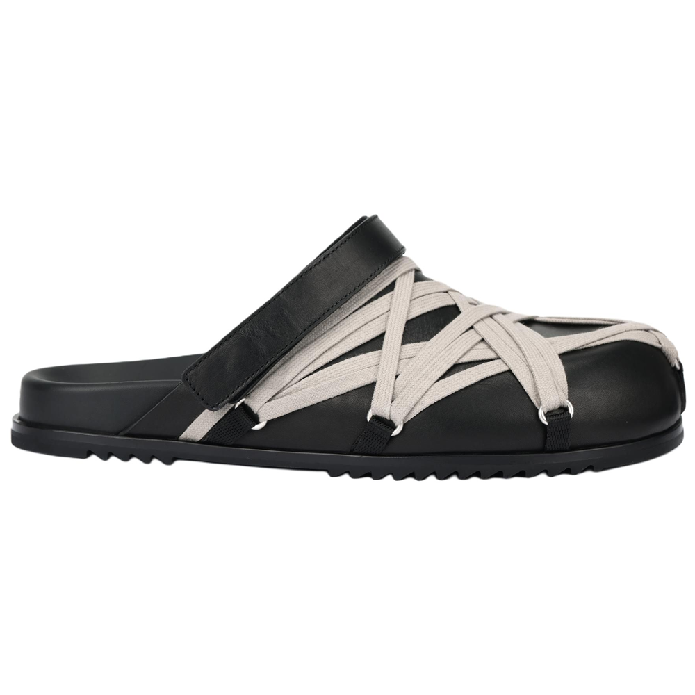 RICK OWENS Кожаные повседневные туфли RO Megalace для мужчин, черные — фото 3