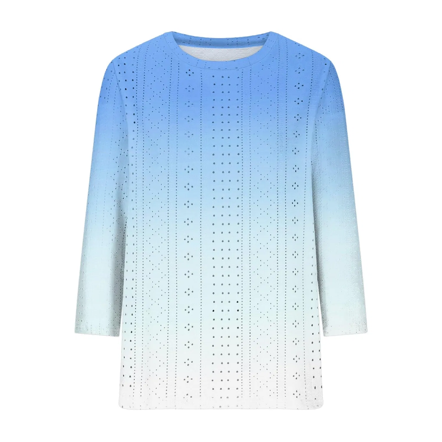 Женская футболка с принтом Nightgown Cotton Plush T-Shirts, 5-sky Blue — фото 3