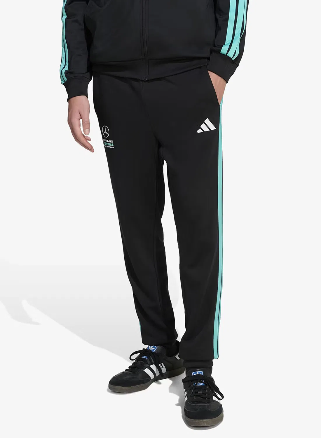 Штаны с кулиской Mercedes DNA Adidas, черный