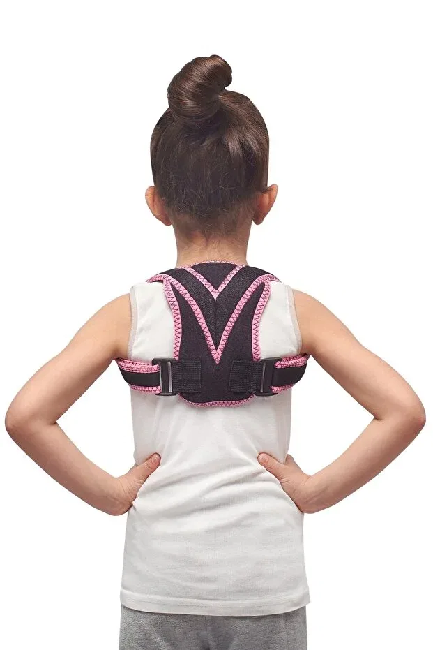 Детский корсет для девочек с длинным рукавом Orthopedic children's corset upright posture corset spine anti-humpback corset Ankaflex, Pink