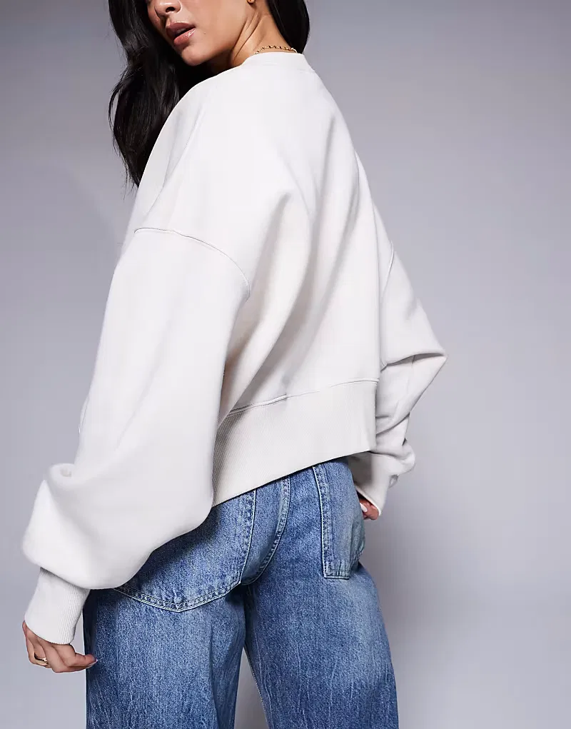 Флисовая толстовка Nike Phoenix Fleece оверсайз, бежевый — фото 4