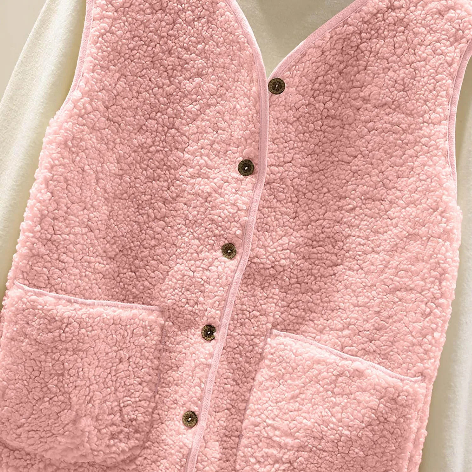 Женский жилет без рукавов с карманами из флиса, 03 rosa — фото 2