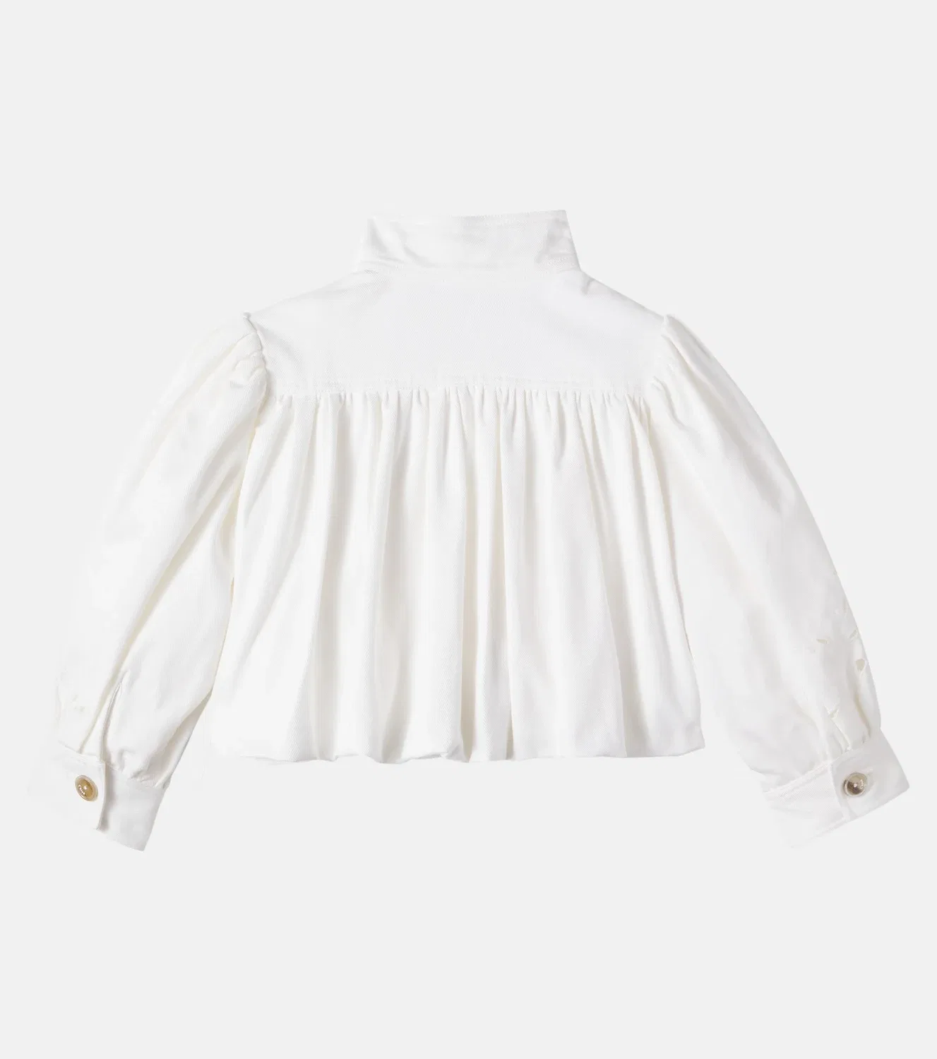 Легкая куртка с вышивкой ришелье Chloé Kids, белый — фото 2