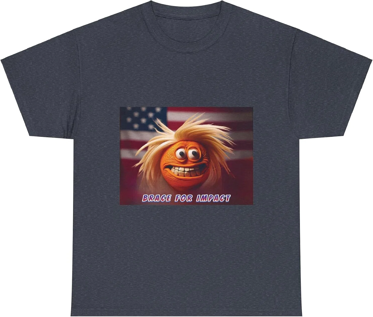 Футболка с принтом Orange Commander in Chief Gildan 5000, Heather Navy