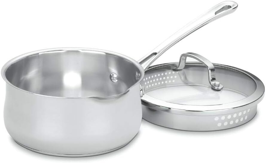 

Cuisinart 419-18P Кастрюля на 2 литра с крышкой, контурная посуда, нержавеющая сталь, Stainless Steel