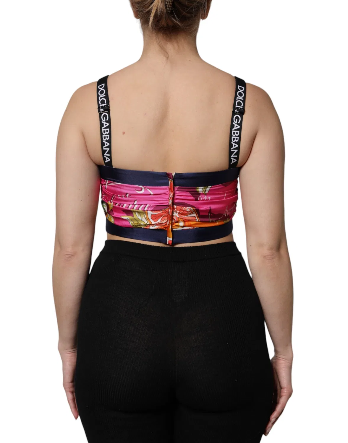 Женский укороченный топ-корсет из шелка Cropped Tank Top Dolce & Gabbana, Multicolor — фото 4
