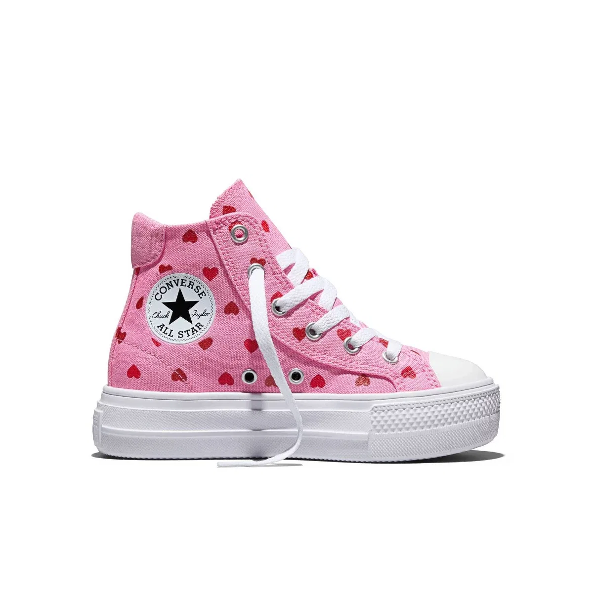 Детские кроссовки для девочек на платформе Converse Chuck Taylor All Star Day One Platform KIDS FOOTWEAR, Pink — фото 2