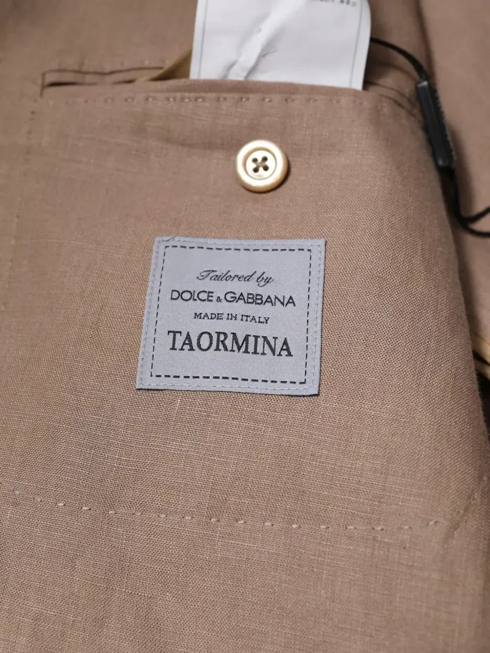 Пиджак Taormina с вышитым логотипом DOLCE & GABBANA, коричневый — фото 3