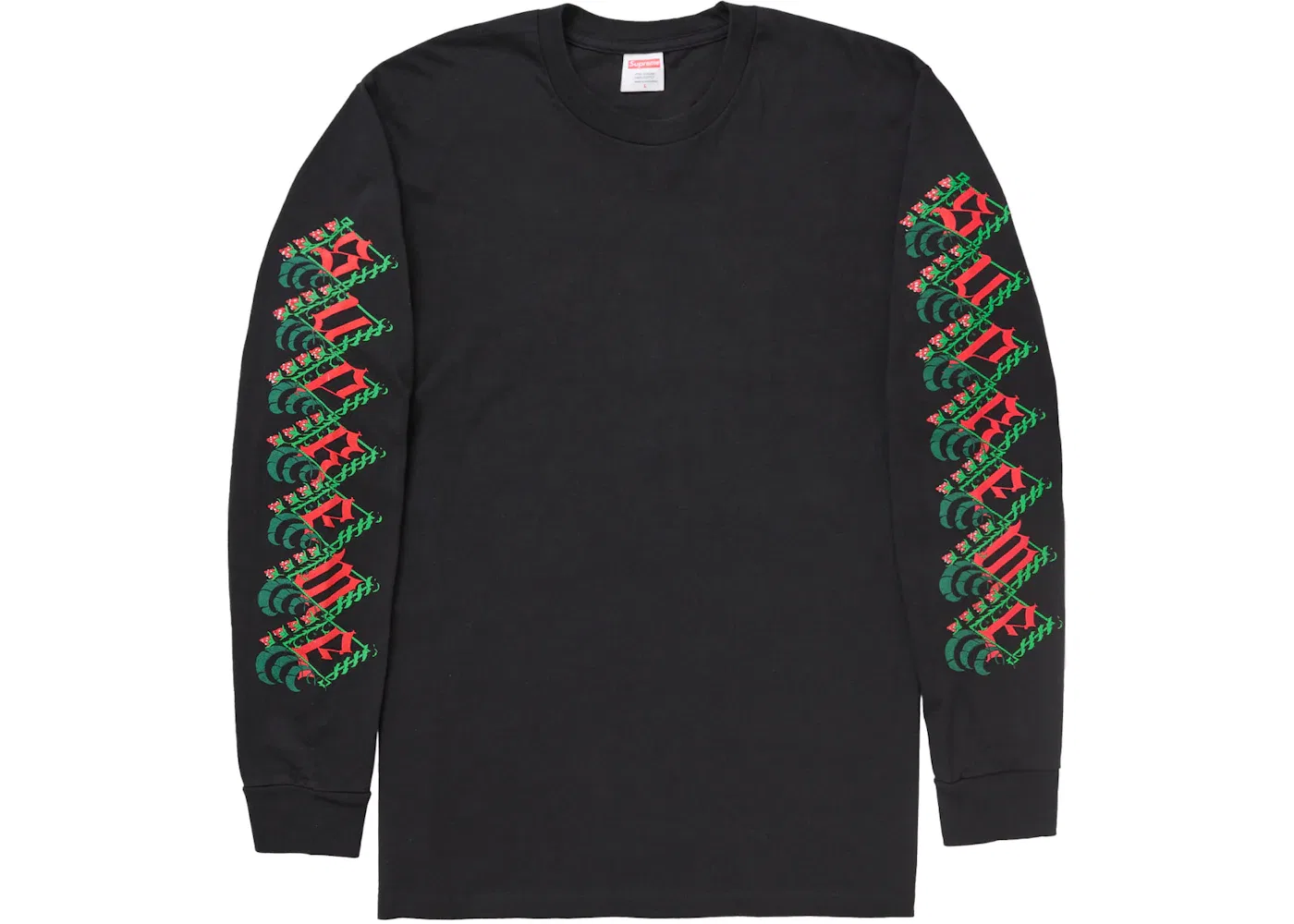 Мужская футболка с длинным рукавом Supreme Strawberries L/S Tee Supreme, Black