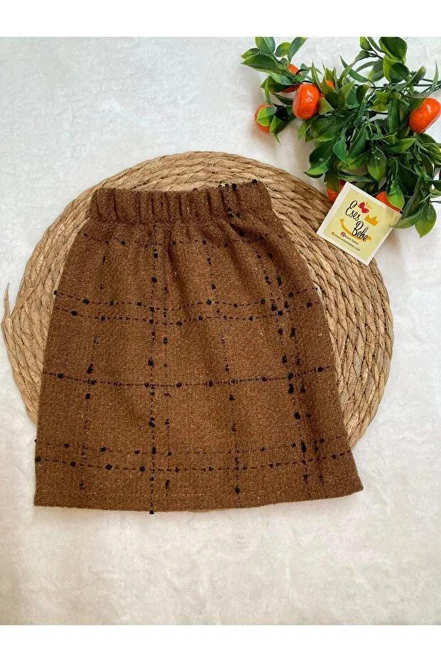 Детская юбка для девочек с принтом Eses Bebe, Tan Plaid