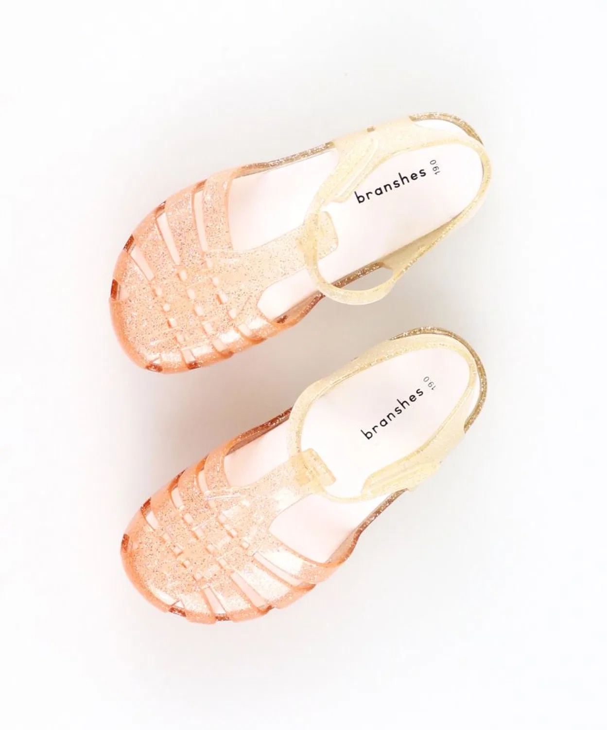 Детские сандалии с блестками, с ремешком на липучке, модель Clear Sandal, branshes, Pink — фото 2