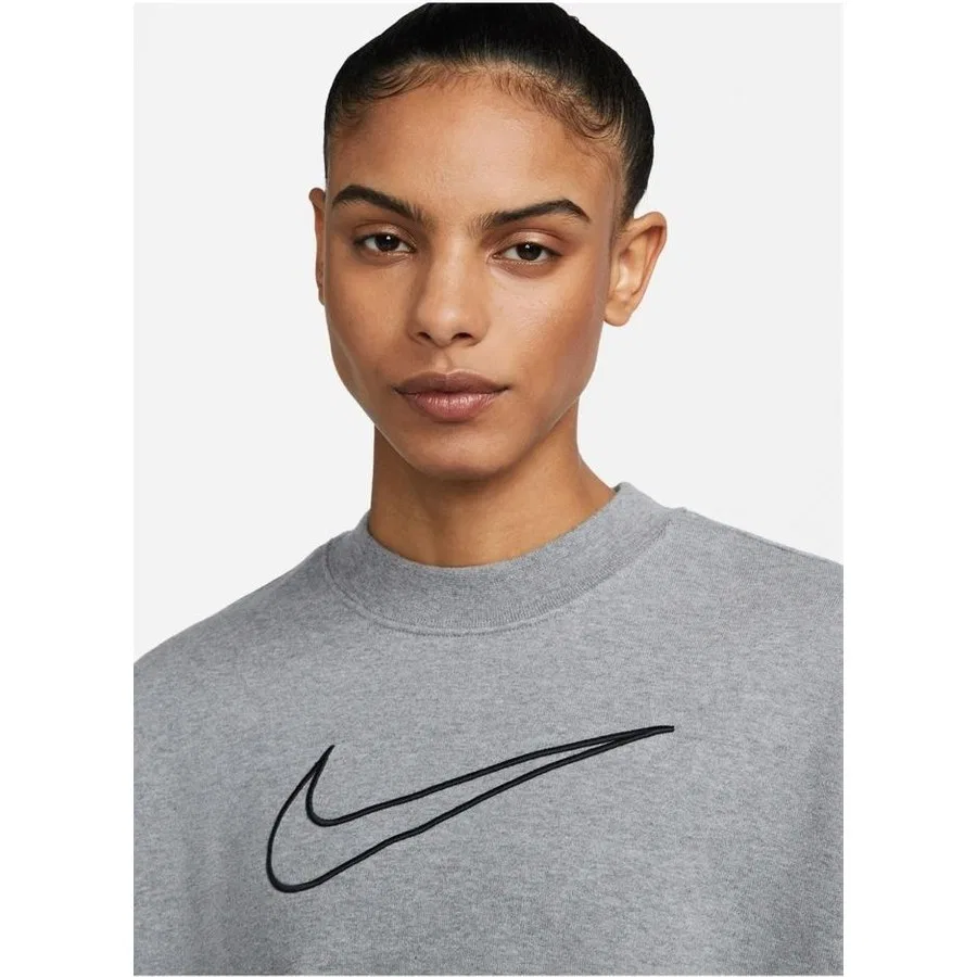 Женский свитшот с круглым вырезом и принтом, модель DQ5542 091, Nike, Серый — фото 4