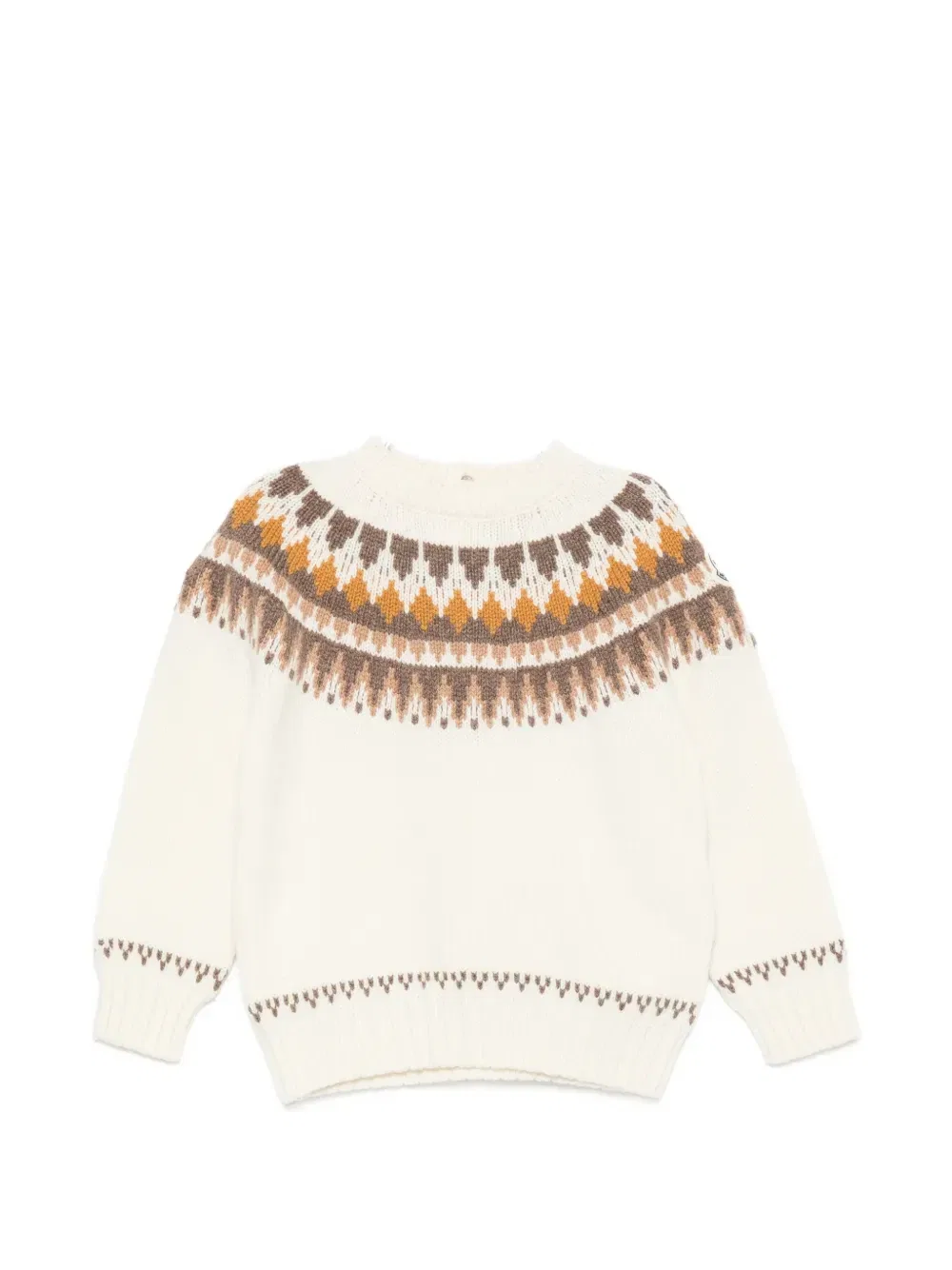 Свитер с орнаментом Fair Isle Moncler Enfant, бежевый