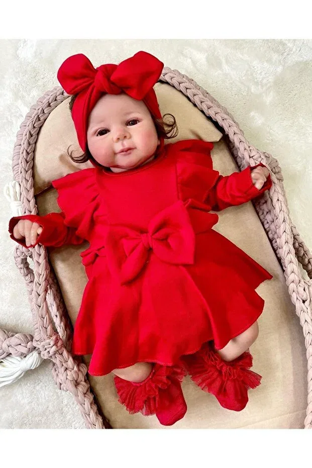 Детское боди-комбинезон для девочек с длинным рукавом Pony Baby, Red