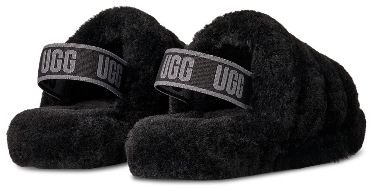 Сандалии для девочек Fluff Yeah UGG, цвет Dark Shadow/Black — фото 3