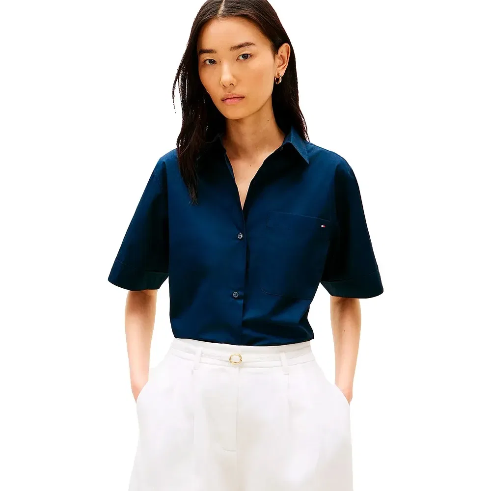 Рубашка с коротким рукавом Tommy Hilfiger, синий