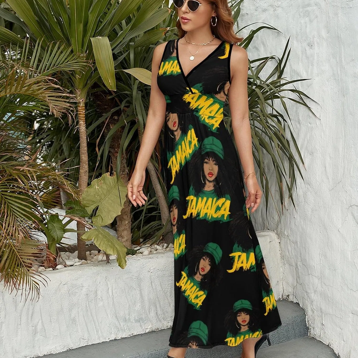 Женское летнее макси-платье без рукавов с V-образным вырезом Jamaica, Style-15 — фото 3