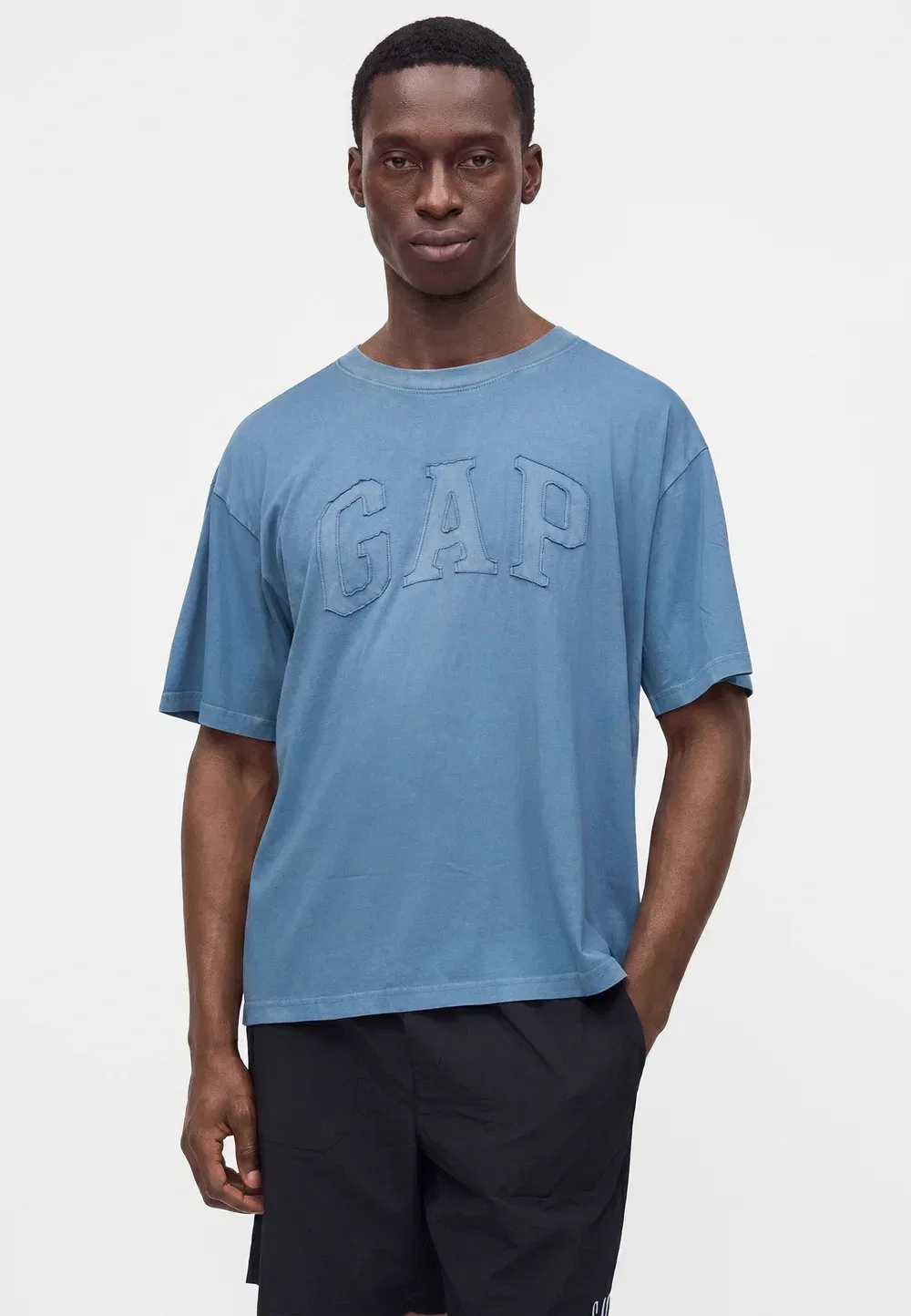 Футболка свободного кроя с логотипом на каждый день - футболка с принтом Gap, Classic Jasper Blue — фото 4