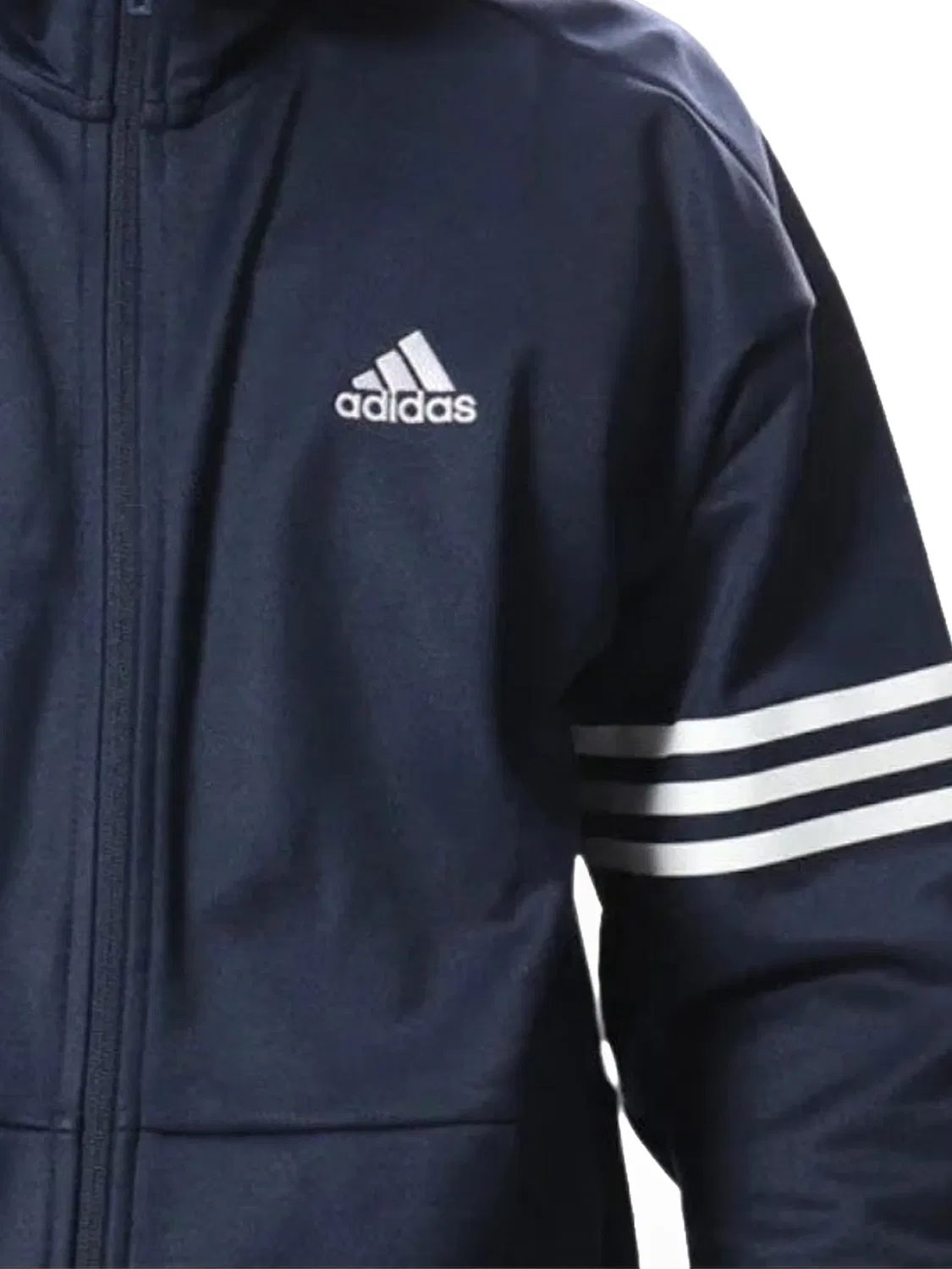Худи на молнии с логотипом Adidas, синий — фото 2