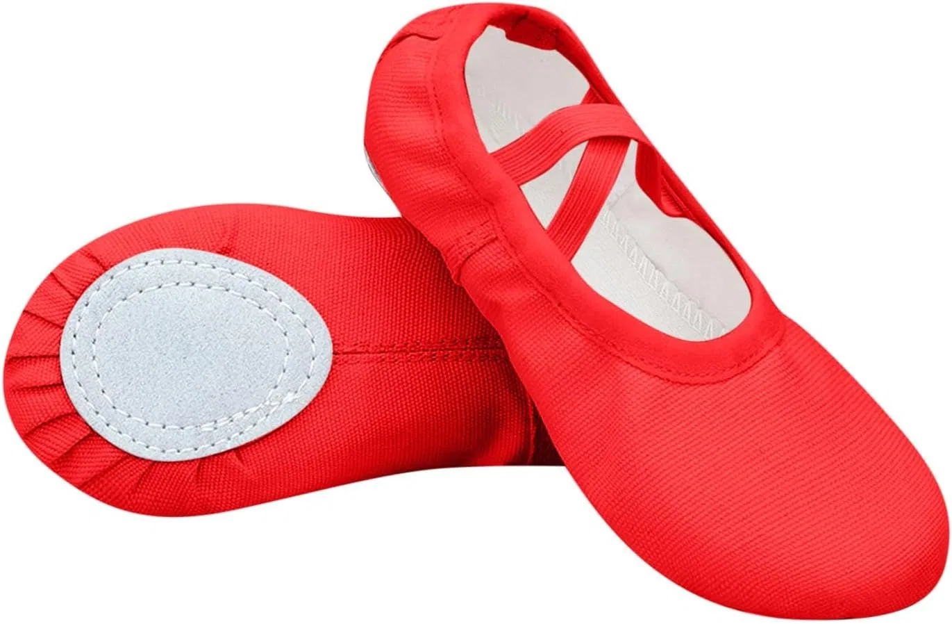 Детские балетки для девочек с мягкой подошвой Canvas Ballet Shoes, Red