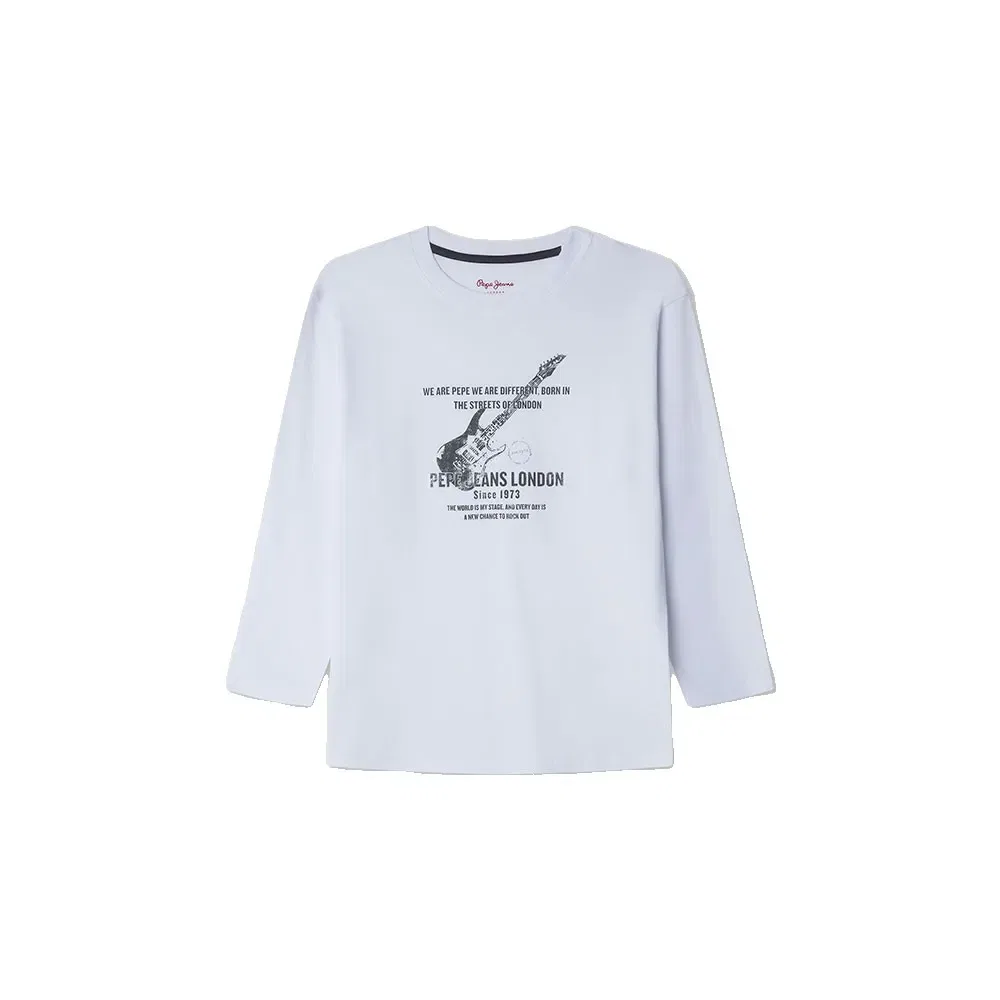 Детская футболка с длинным рукавом Pepe jeans Zaine, White