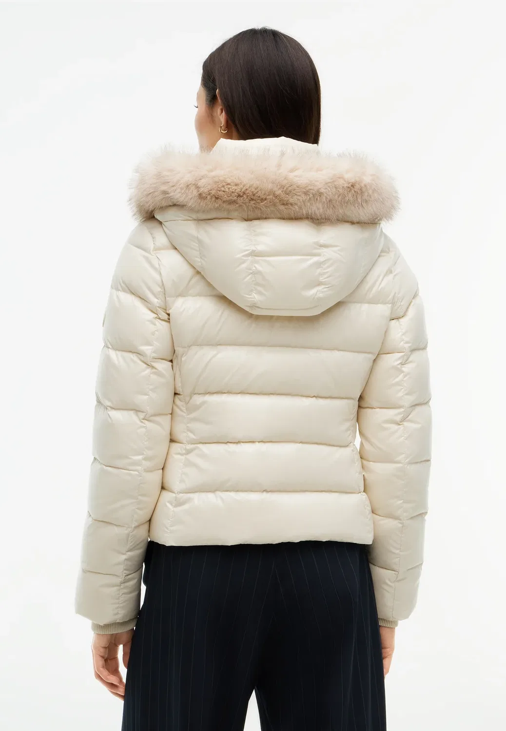 Приталенная гладкая пуховая куртка Tommy Hilfiger, Desert Sand Dune — фото 3