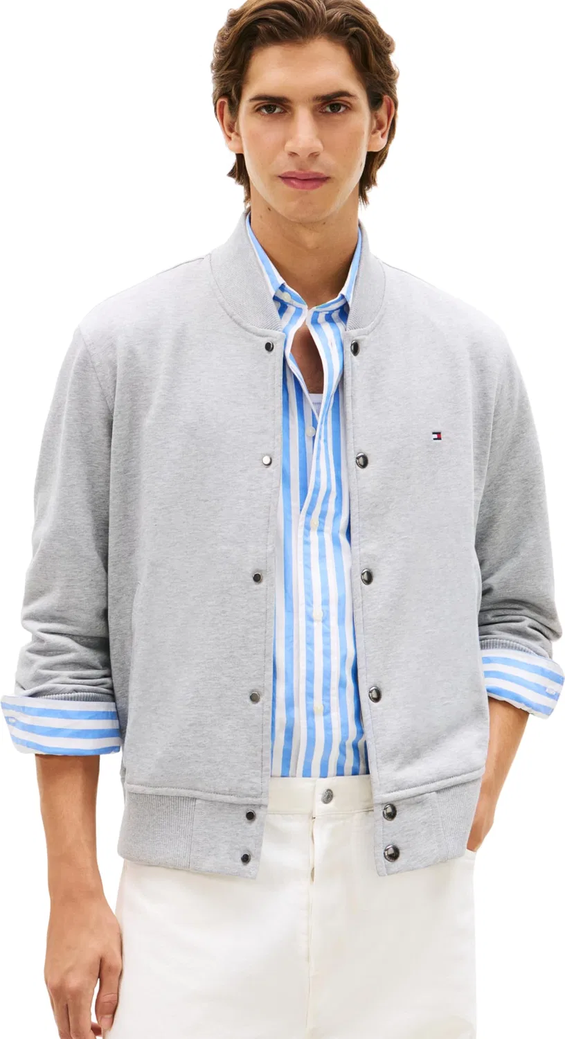 Мужская куртка-бомбер из махровой ткани Tommy Hilfiger, Grey (Light Grey Heather)