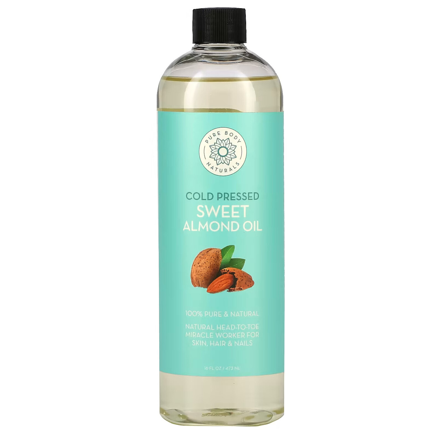 Pure Body Naturals, Масло сладкого миндаля, 473 мл (16 жидк. Унций) — фото 2