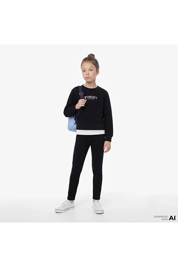Детский комплект спортивного костюма для девочек с длинным рукавом Essentials kids Tommy Hilfiger, Black