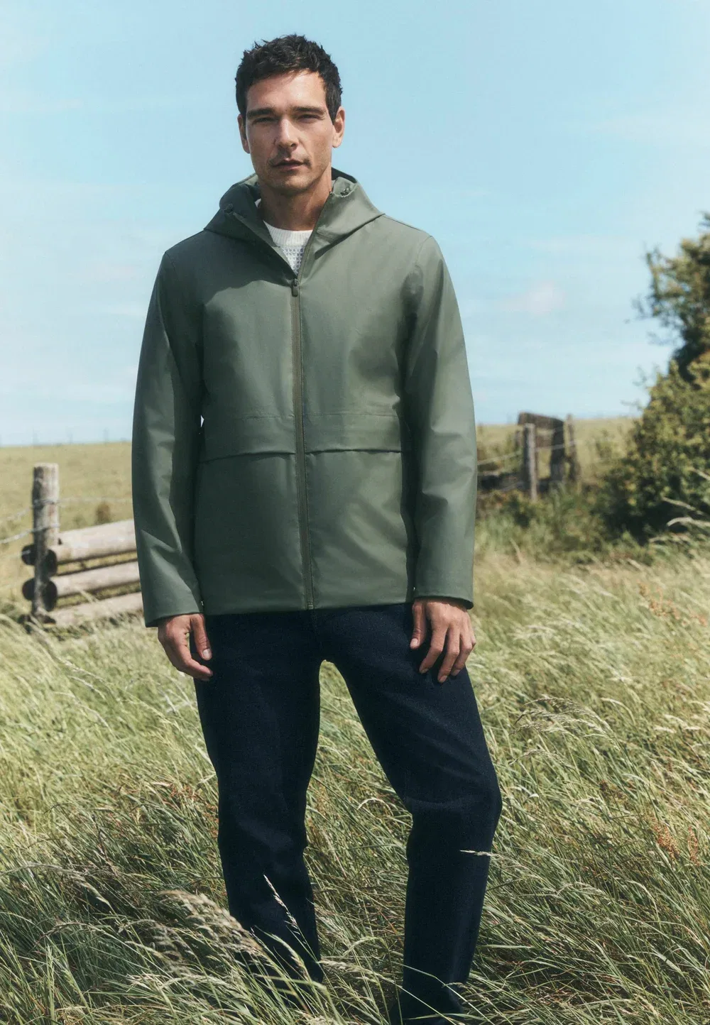Водонепроницаемая прорезиненная куртка-анорак - водонепроницаемая куртка Next, Khaki Green — фото 4